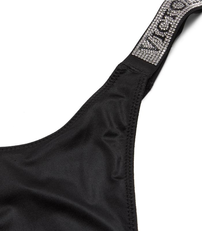 Calcinha Fio Dental Victoria's Secret Very Sexy Shine Preta XL